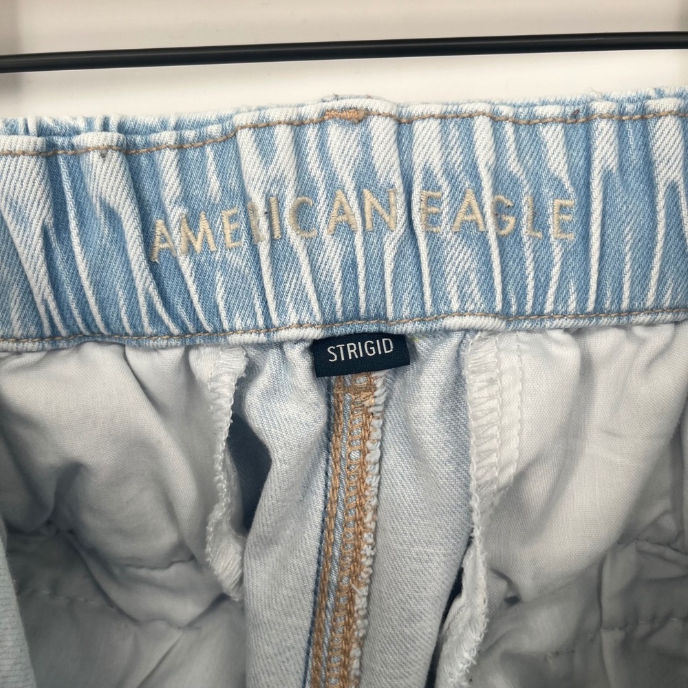 American Eagle Wide Leg Jeans Women Size 8 Light Blue Strigid High Rise Denim - Picture 9 of 15